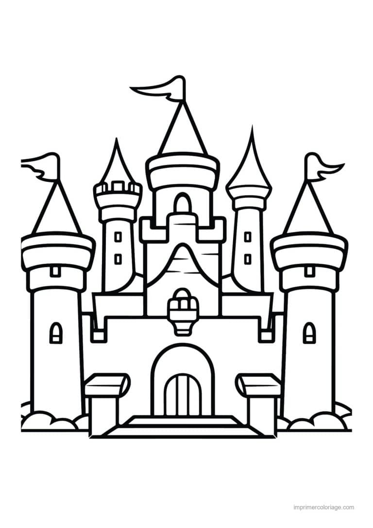 coloriage chateau chateau fort 02 - dessin gratuit &agrave; imprimer