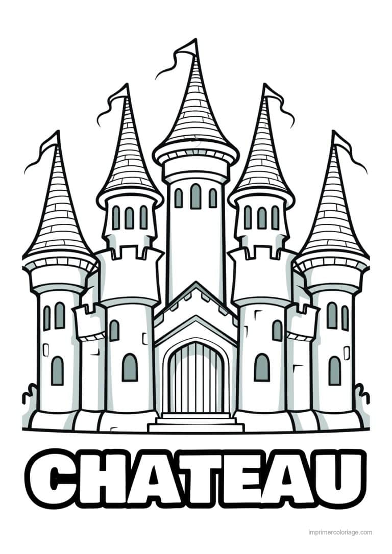 coloriage chateau chateau fort 05 - dessin gratuit &agrave; imprimer