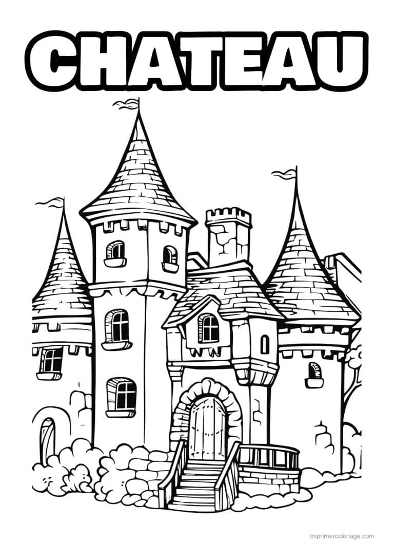 coloriage chateau chateau fort 07 - dessin gratuit &agrave; imprimer
