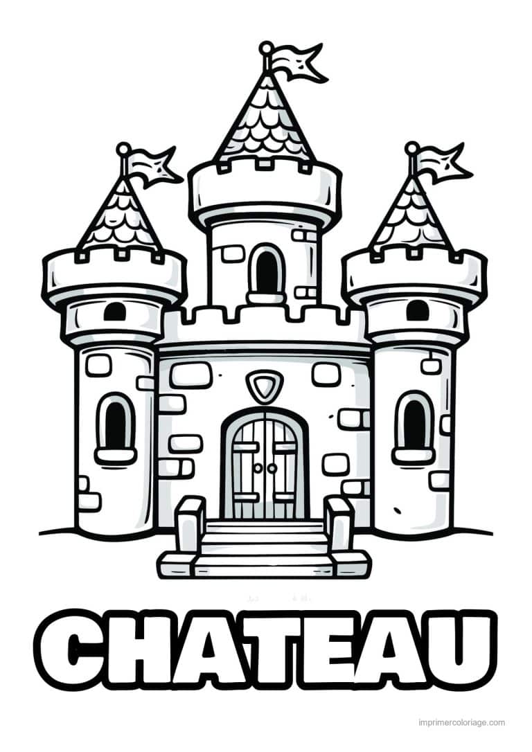 coloriage chateau chateau fort 08 - dessin gratuit &agrave; imprimer