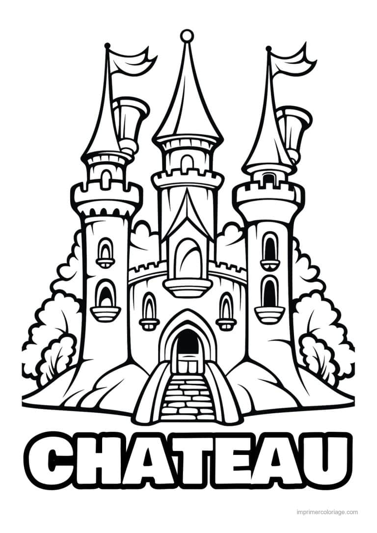 coloriage chateau chateau fort 11 - dessin gratuit &agrave; imprimer