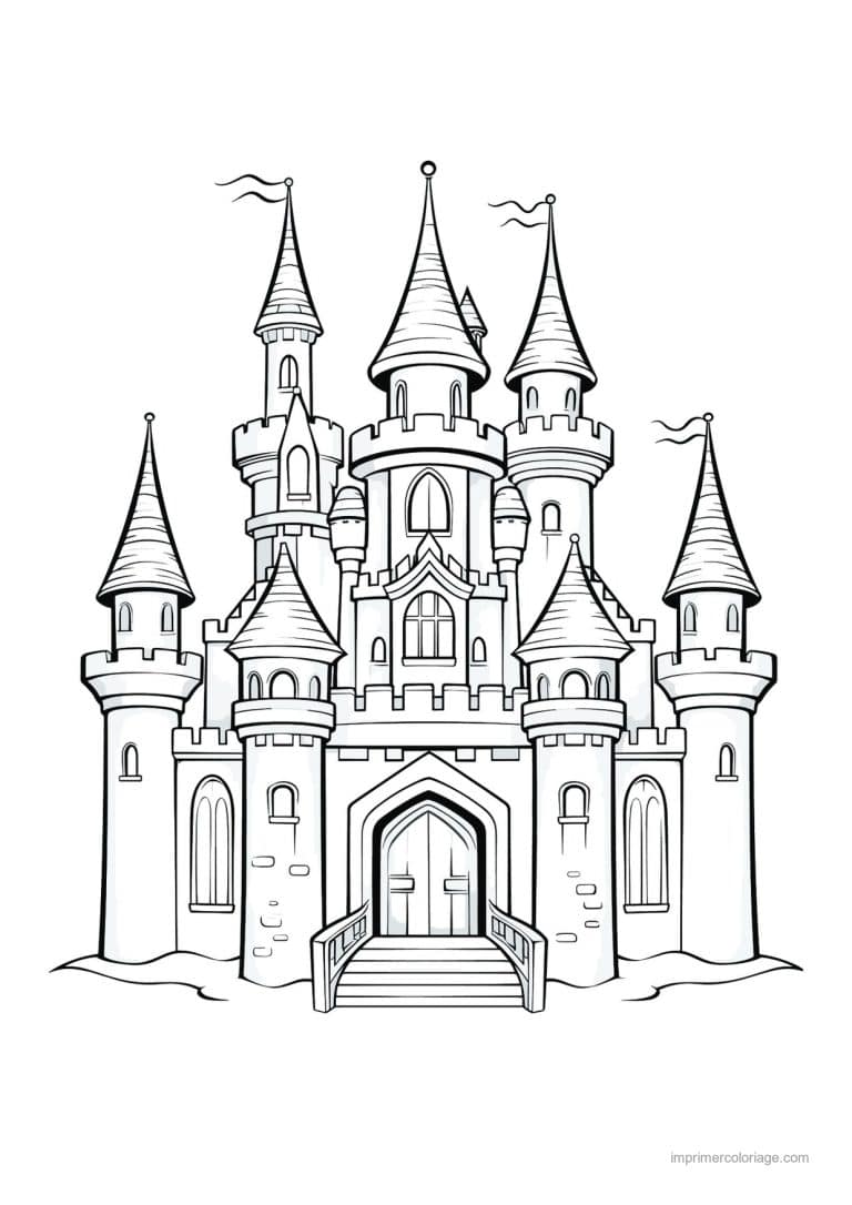 coloriage chateau chateau fort 12 - dessin gratuit &agrave; imprimer
