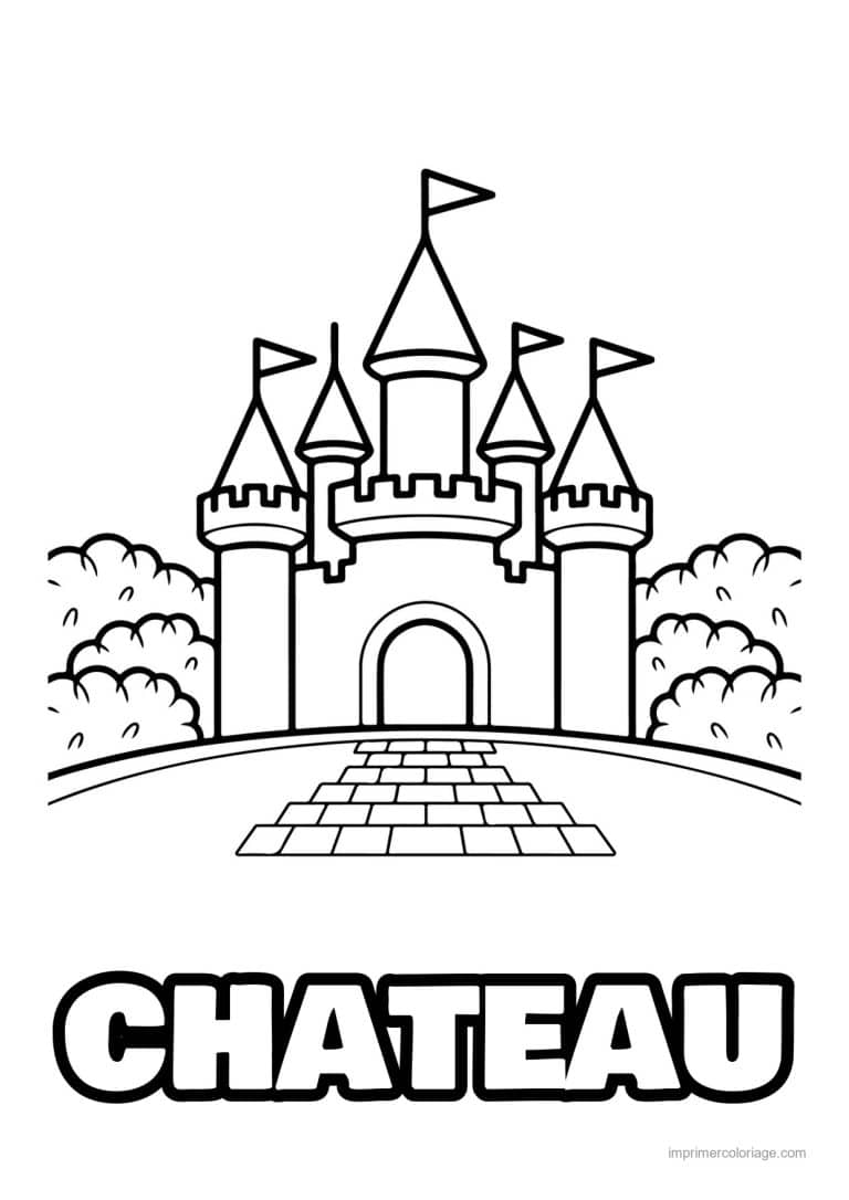 coloriage chateau chateau medieval 03 - dessin gratuit &agrave; imprimer
