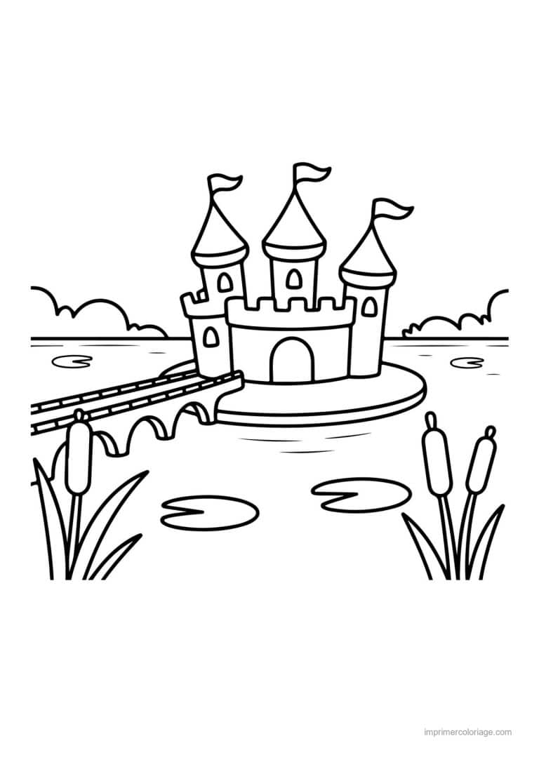 coloriage chateau chateau medieval 12 - dessin gratuit &agrave; imprimer