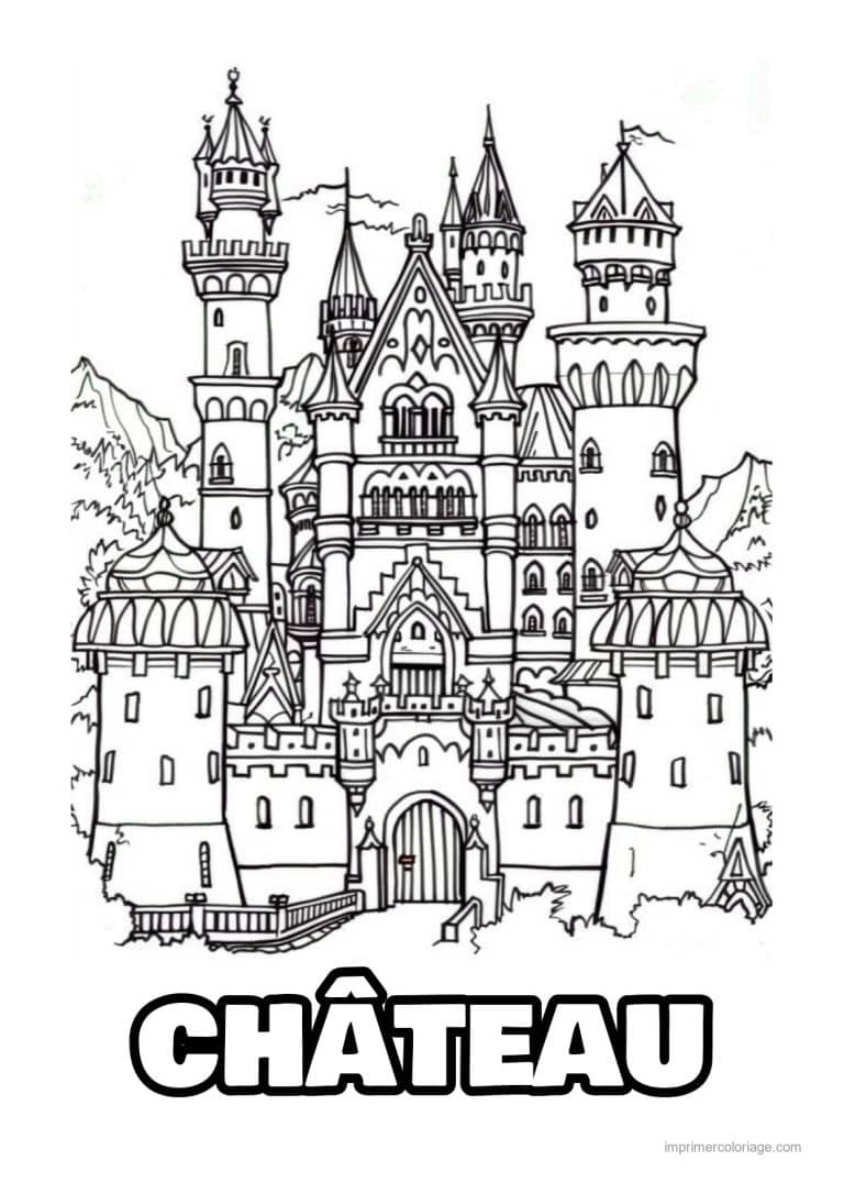 coloriage chateau de princesse 12 - dessin gratuit &agrave; imprimer