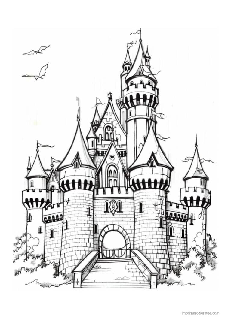 coloriage chateau de princesse 24 - dessin gratuit &agrave; imprimer