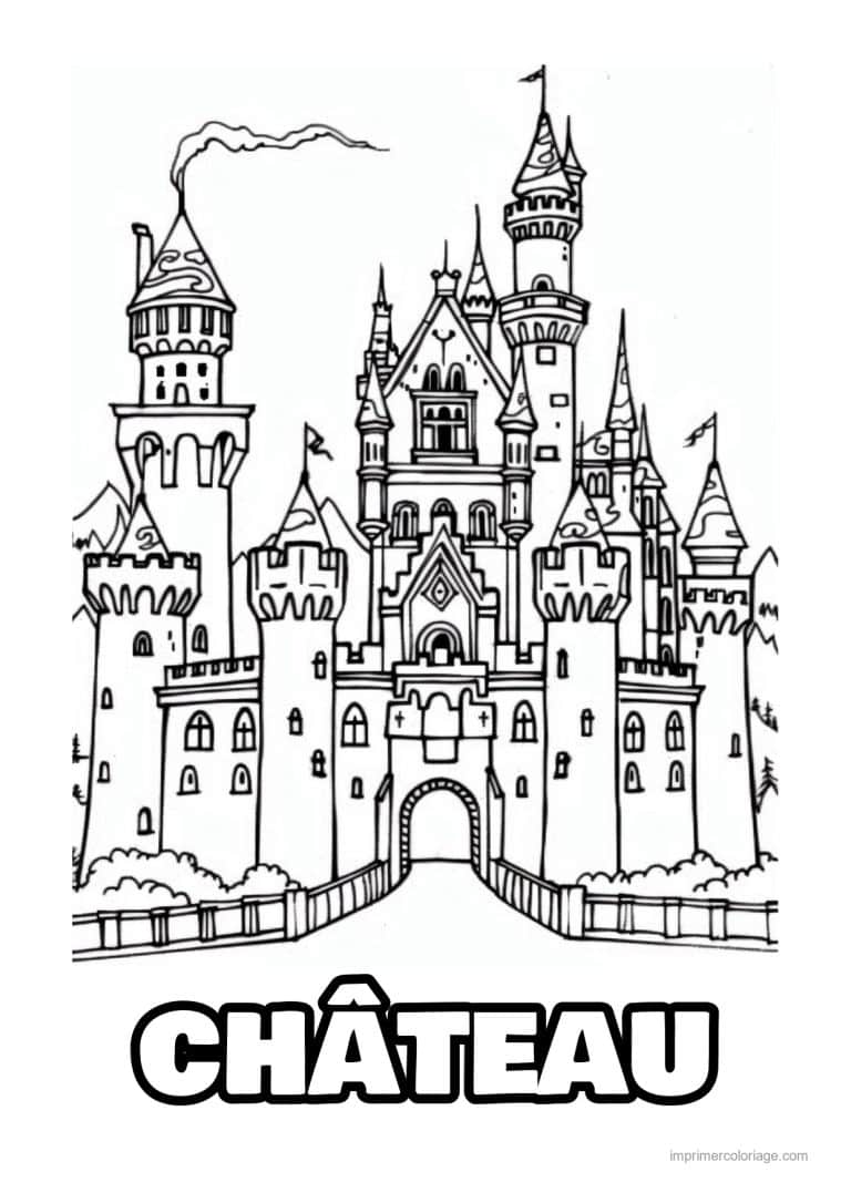coloriage chateau de princesse 28 - dessin gratuit &agrave; imprimer