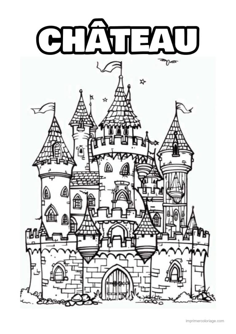 coloriage chateau de princesse 31 - dessin gratuit &agrave; imprimer
