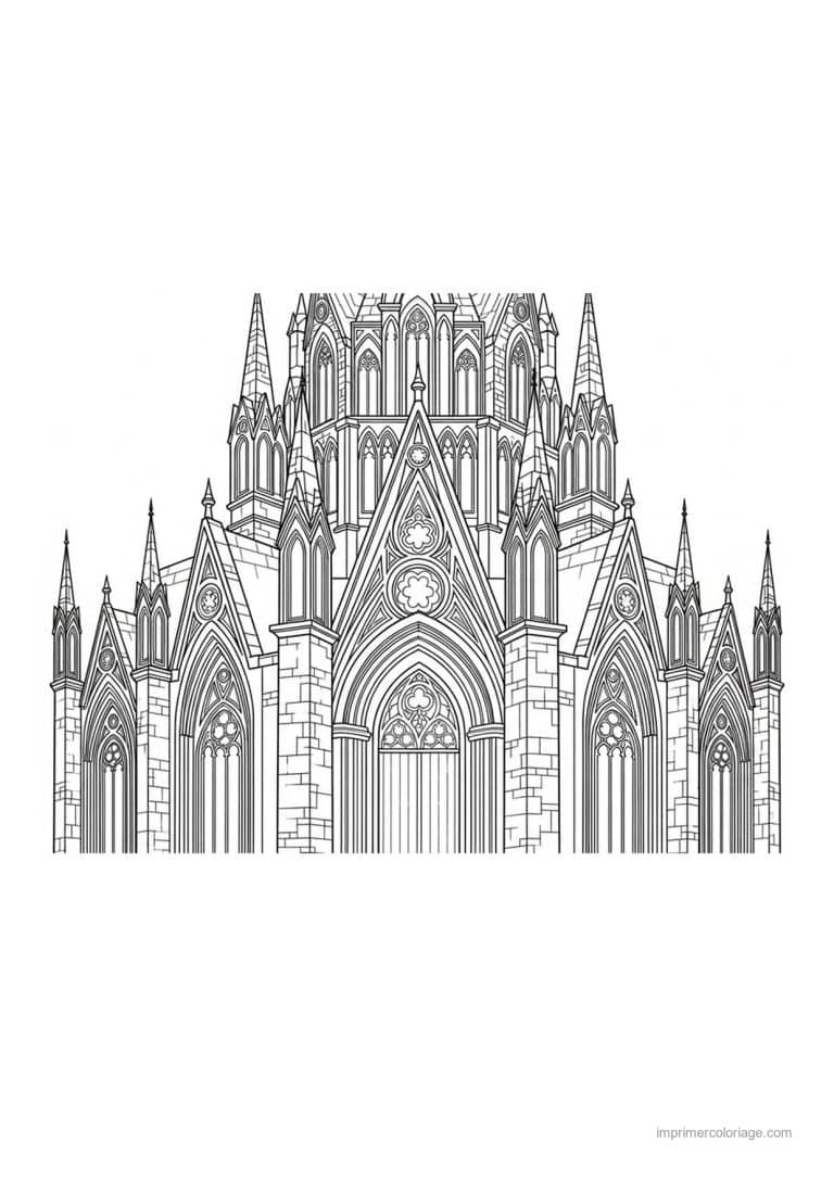coloriage chateau fantastique 04 - dessin gratuit &agrave; imprimer