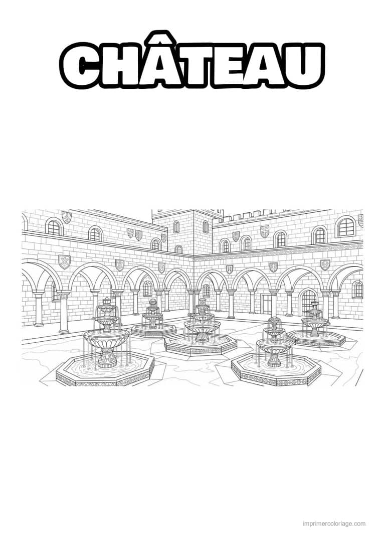 coloriage chateau fantastique 06 - dessin gratuit &agrave; imprimer