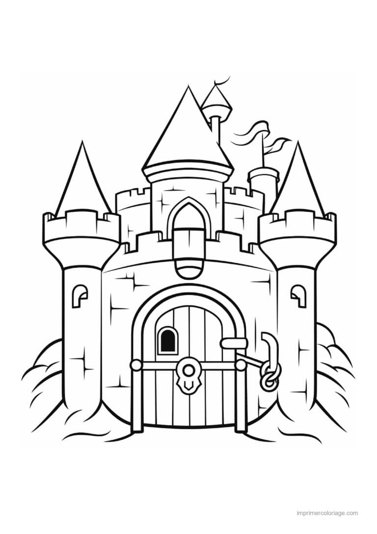 coloriage chateau fort 03 - dessin gratuit &agrave; imprimer