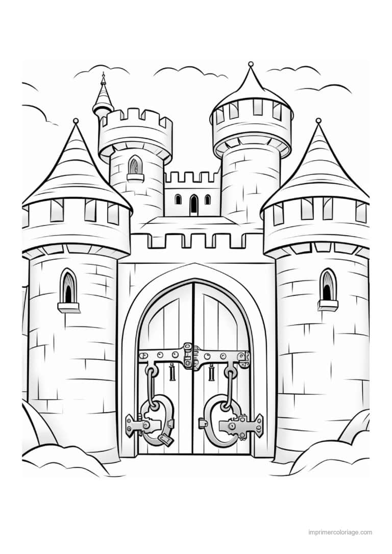 coloriage chateau fort 08 - dessin gratuit &agrave; imprimer