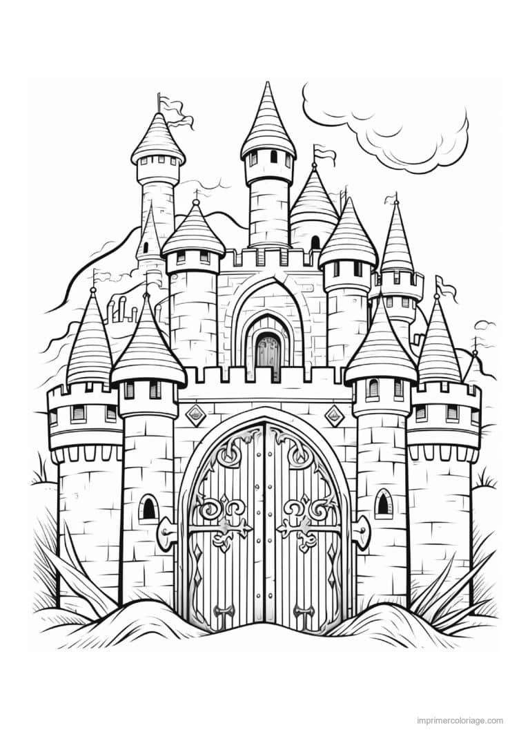 coloriage chateau fort 11 - dessin gratuit &agrave; imprimer