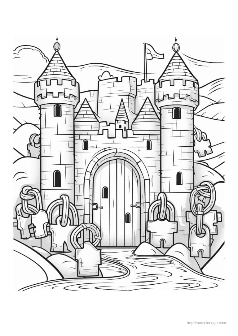 coloriage chateau fort 12 - dessin gratuit &agrave; imprimer
