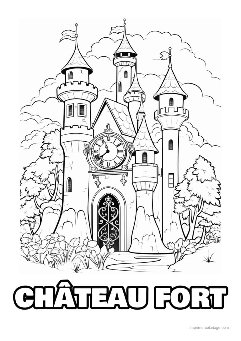 coloriage chateau fort 13 - dessin gratuit &agrave; imprimer