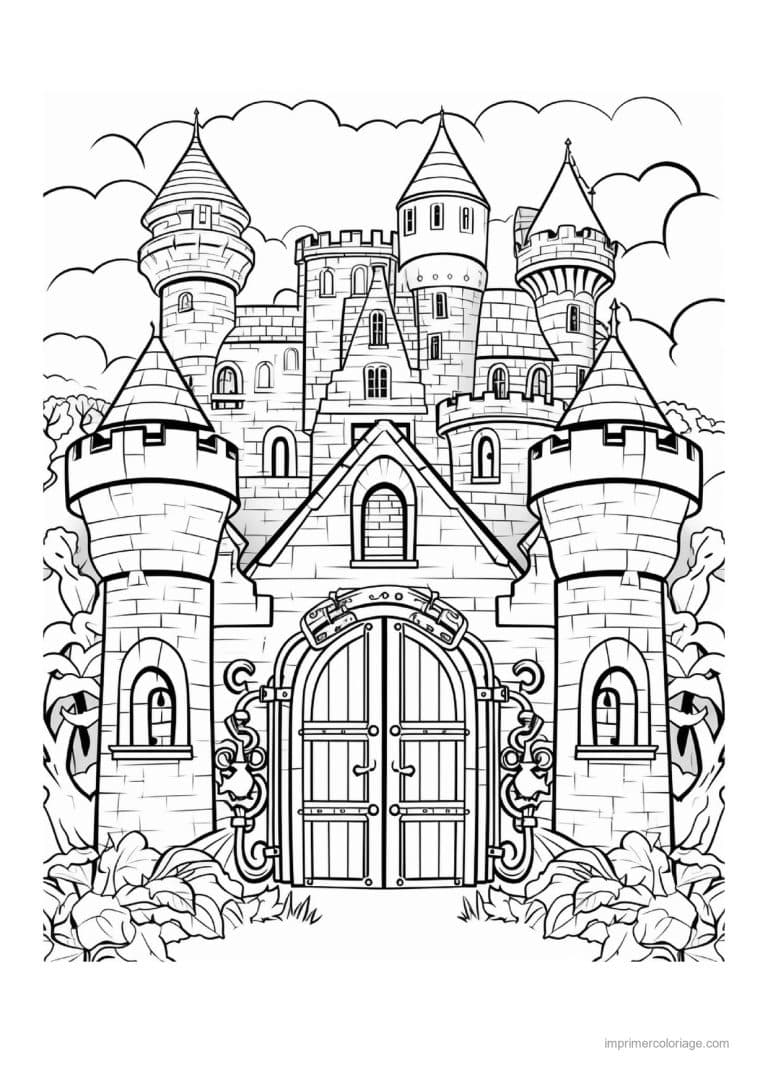 coloriage chateau fort 18 - dessin gratuit &agrave; imprimer