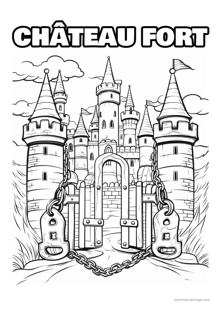 coloriage chateau fort 19 - dessin gratuit &agrave; imprimer