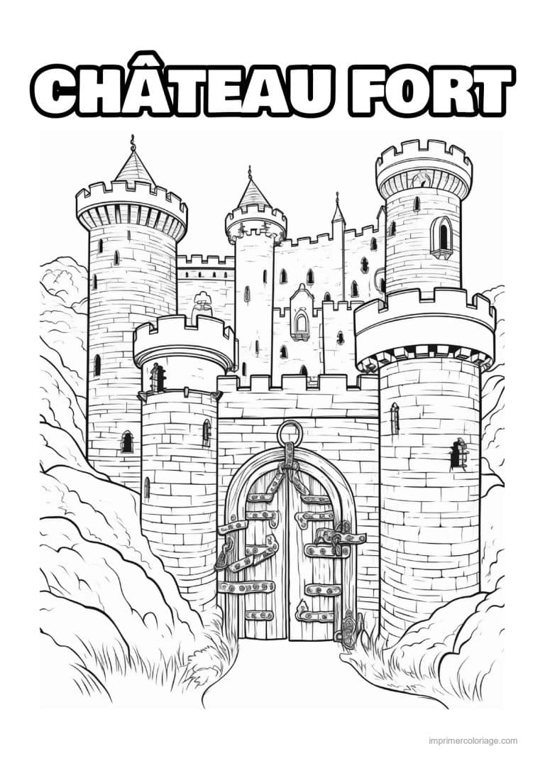 coloriage chateau fort 22 - dessin gratuit &agrave; imprimer
