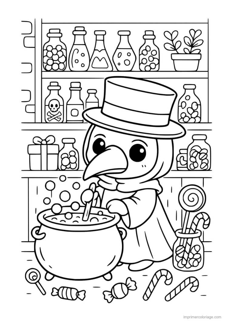 coloriage chaudron potion 02 - dessin gratuit &agrave; imprimer