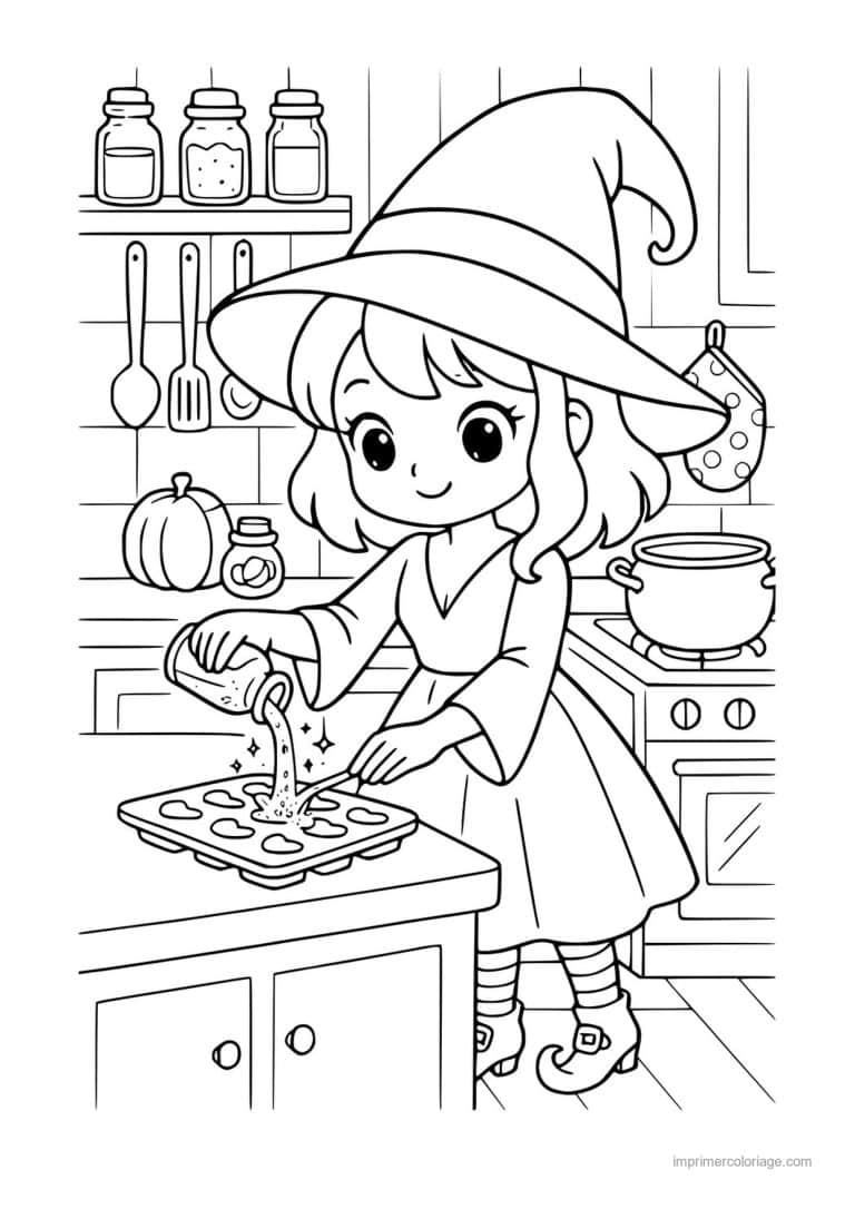 coloriage chaudron potion 07 - dessin gratuit &agrave; imprimer