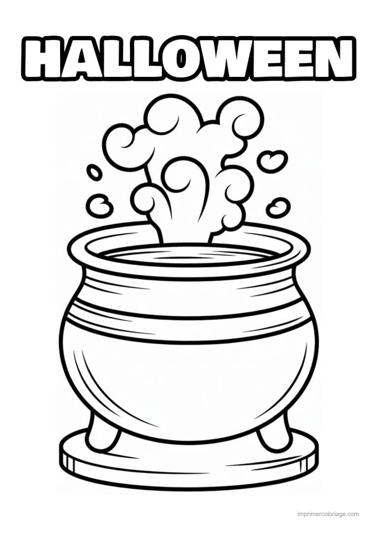 coloriage chaudron potion chaudron en ebullition - dessin gratuit &agrave; imprimer