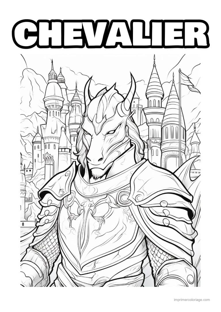 coloriage chevalier dragon 01 - dessin gratuit &agrave; imprimer