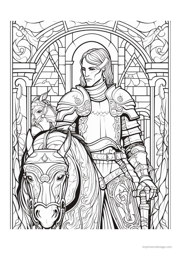coloriage chevalier dragon 02 - dessin gratuit &agrave; imprimer