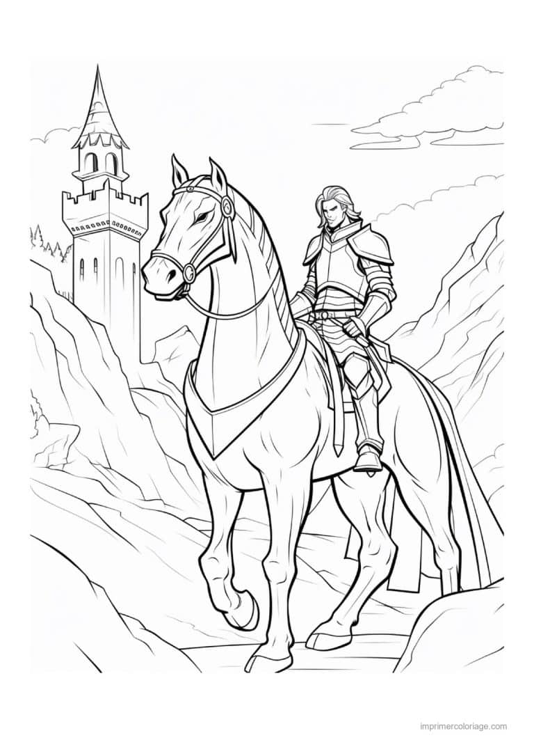 coloriage chevalier dragon 03 - dessin gratuit &agrave; imprimer
