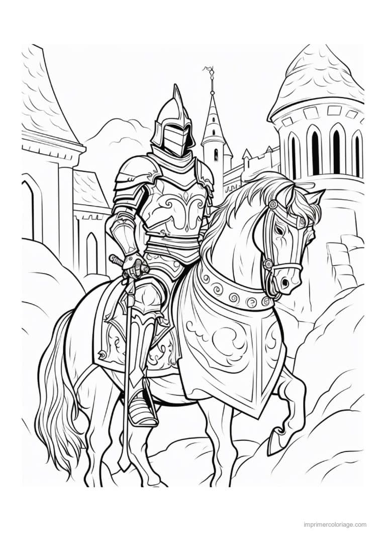 coloriage chevalier dragon 12 - dessin gratuit &agrave; imprimer