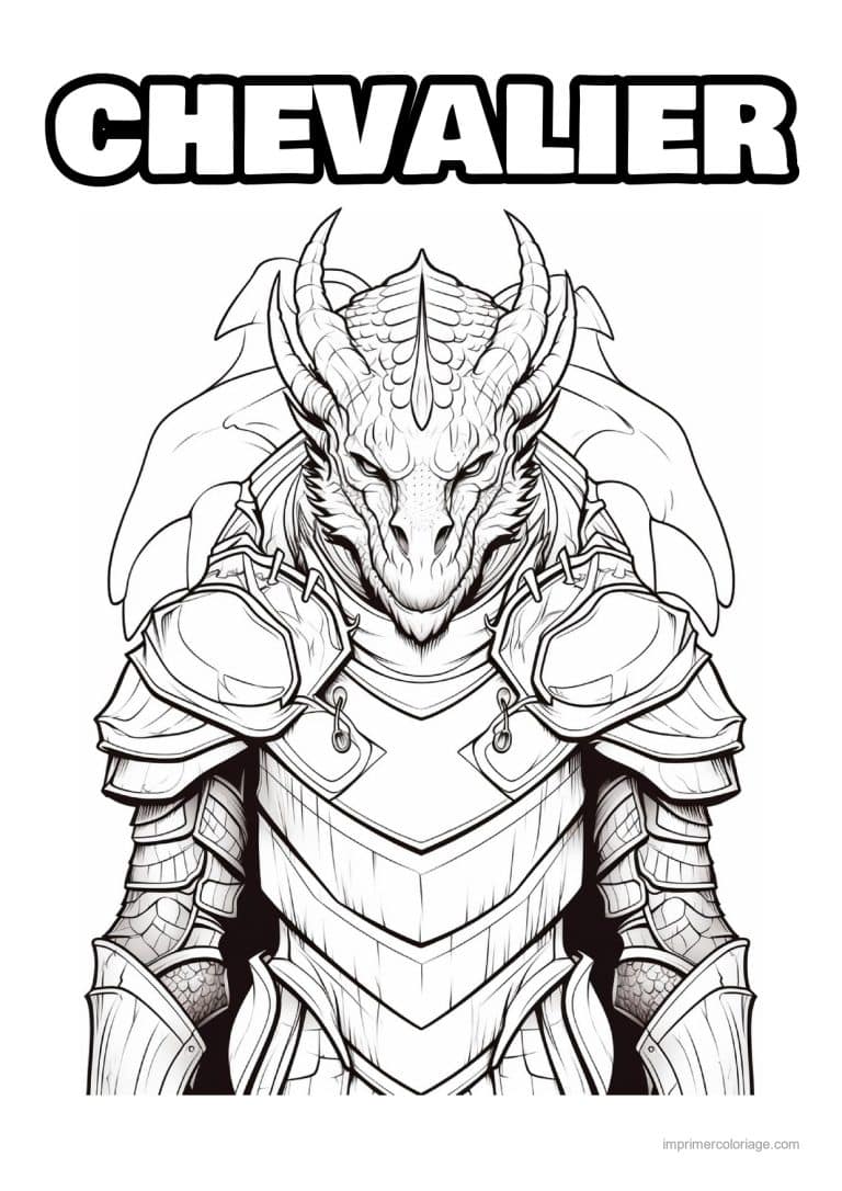 coloriage chevalier dragon 13 - dessin gratuit &agrave; imprimer