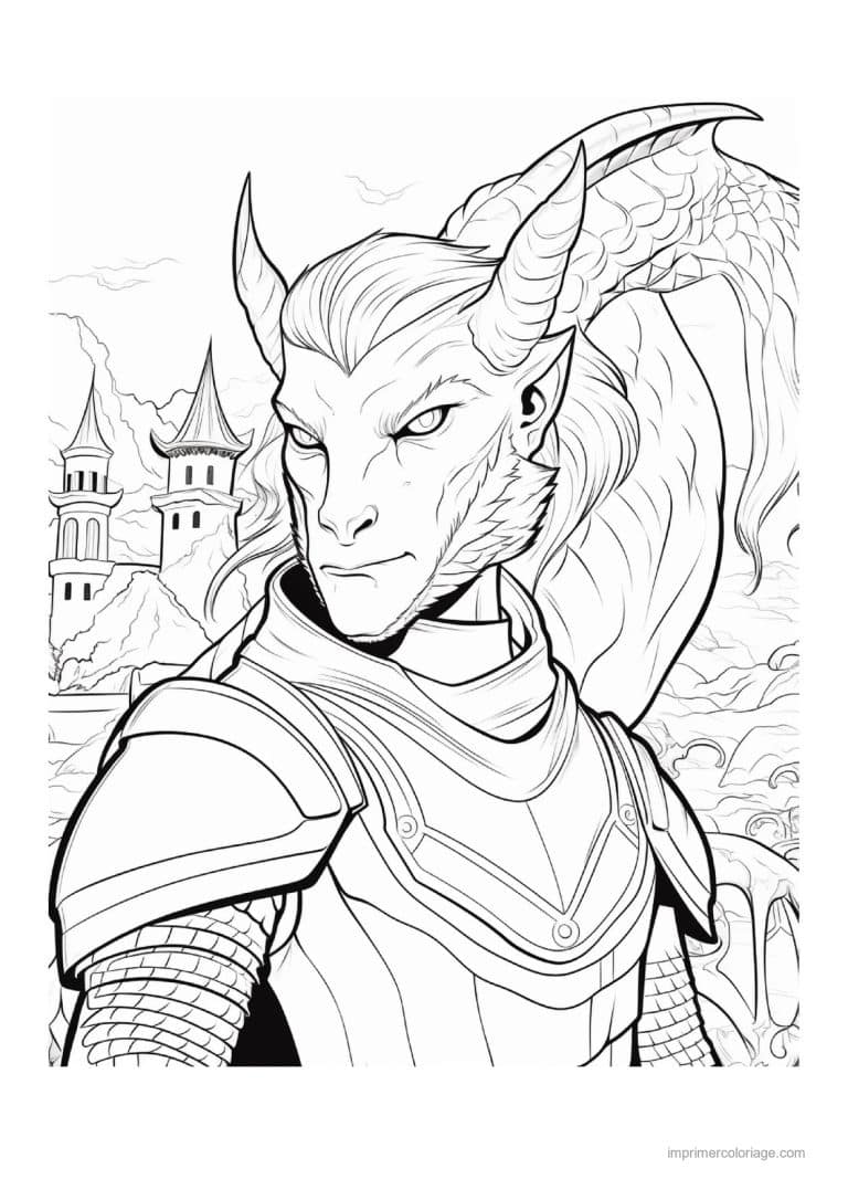coloriage chevalier dragon 14 - dessin gratuit &agrave; imprimer
