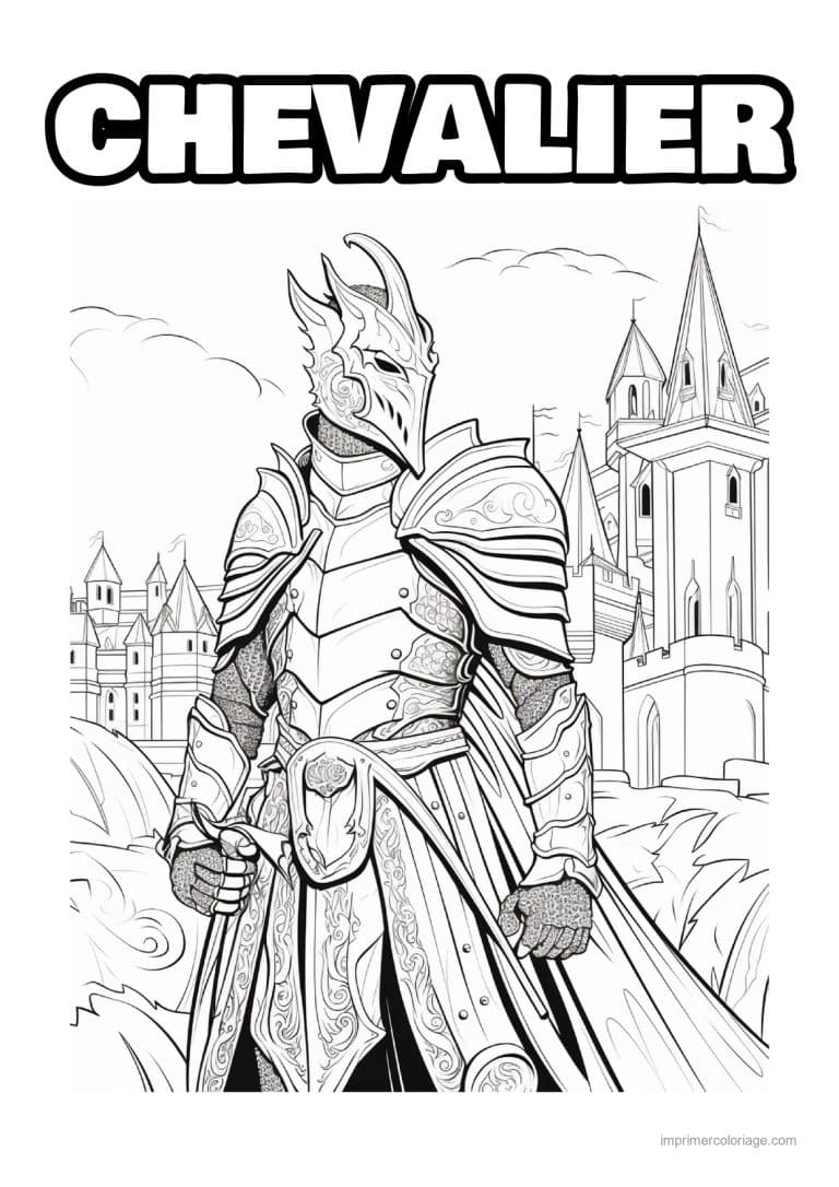 coloriage chevalier dragon 19 - dessin gratuit &agrave; imprimer
