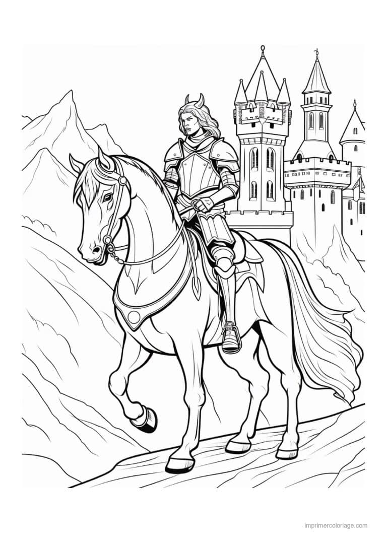 coloriage chevalier dragon 21 - dessin gratuit &agrave; imprimer