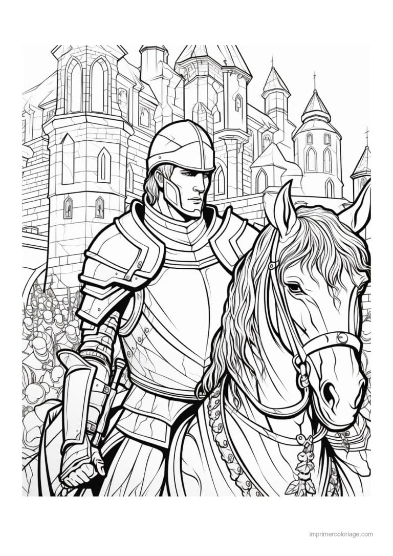 coloriage chevalier dragon 23 - dessin gratuit &agrave; imprimer