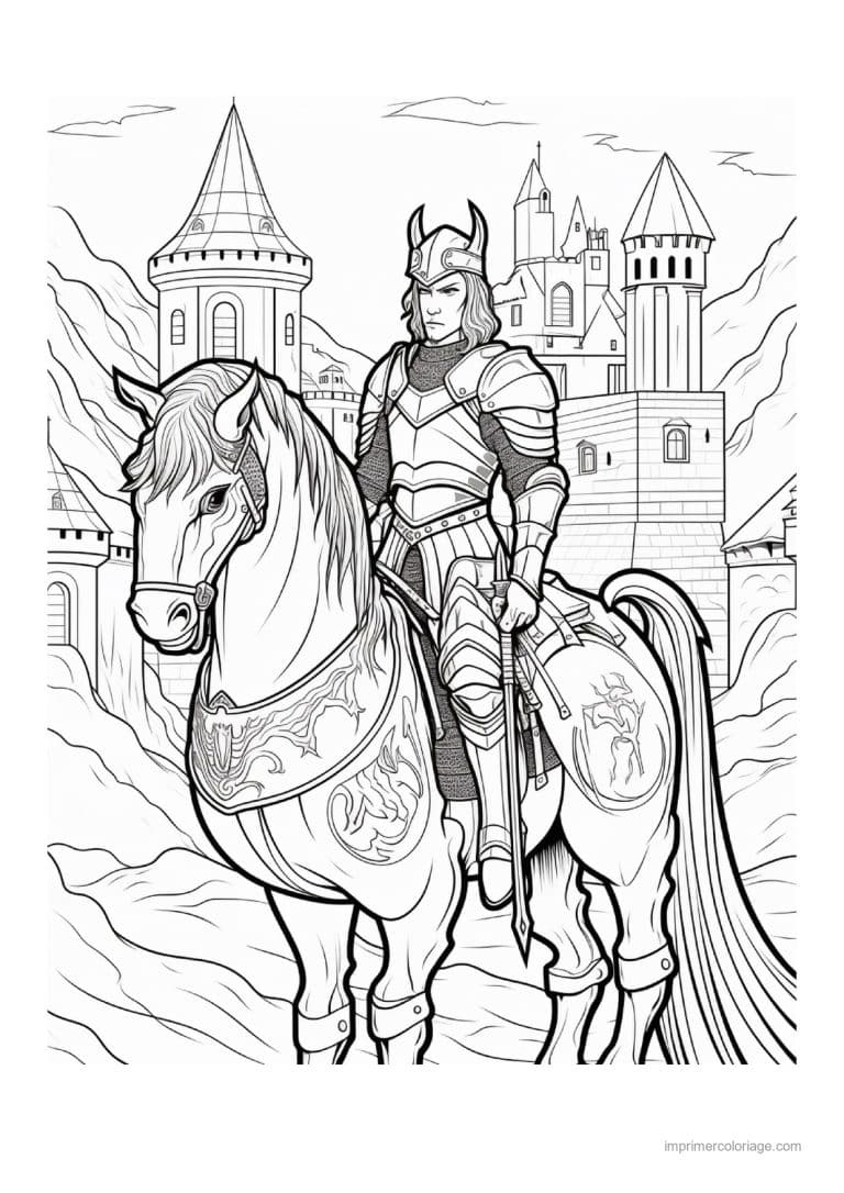 coloriage chevalier dragon 24 - dessin gratuit &agrave; imprimer