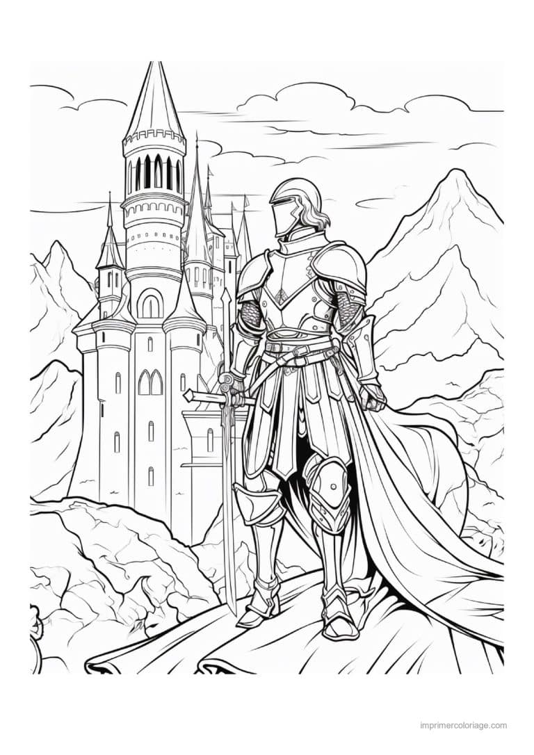 coloriage chevalier dragon 29 - dessin gratuit &agrave; imprimer