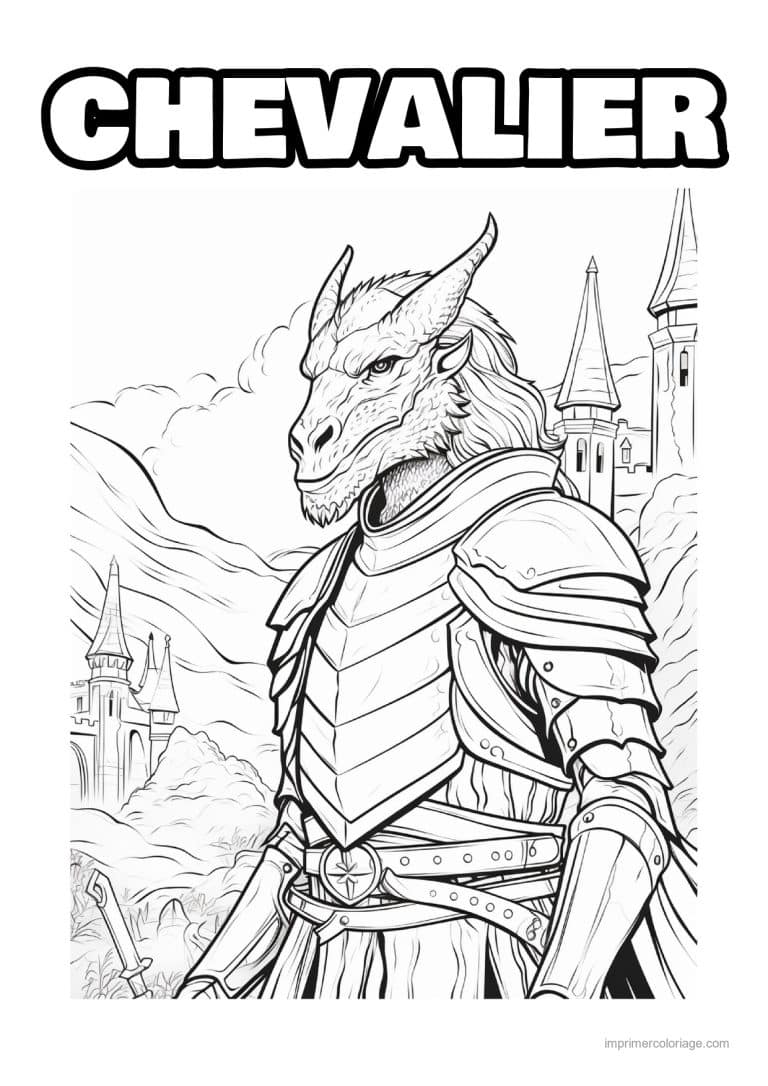 coloriage chevalier dragon 31 - dessin gratuit &agrave; imprimer