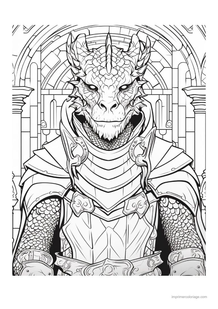 coloriage chevalier dragon 33 - dessin gratuit &agrave; imprimer