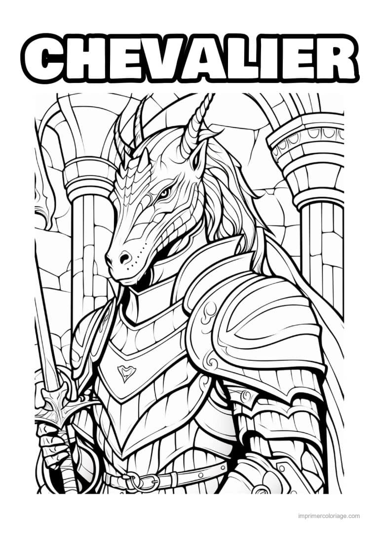 coloriage chevalier dragon 37 - dessin gratuit &agrave; imprimer