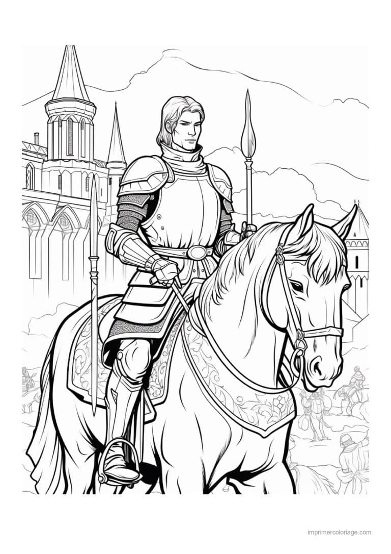 coloriage chevalier dragon 38 - dessin gratuit &agrave; imprimer