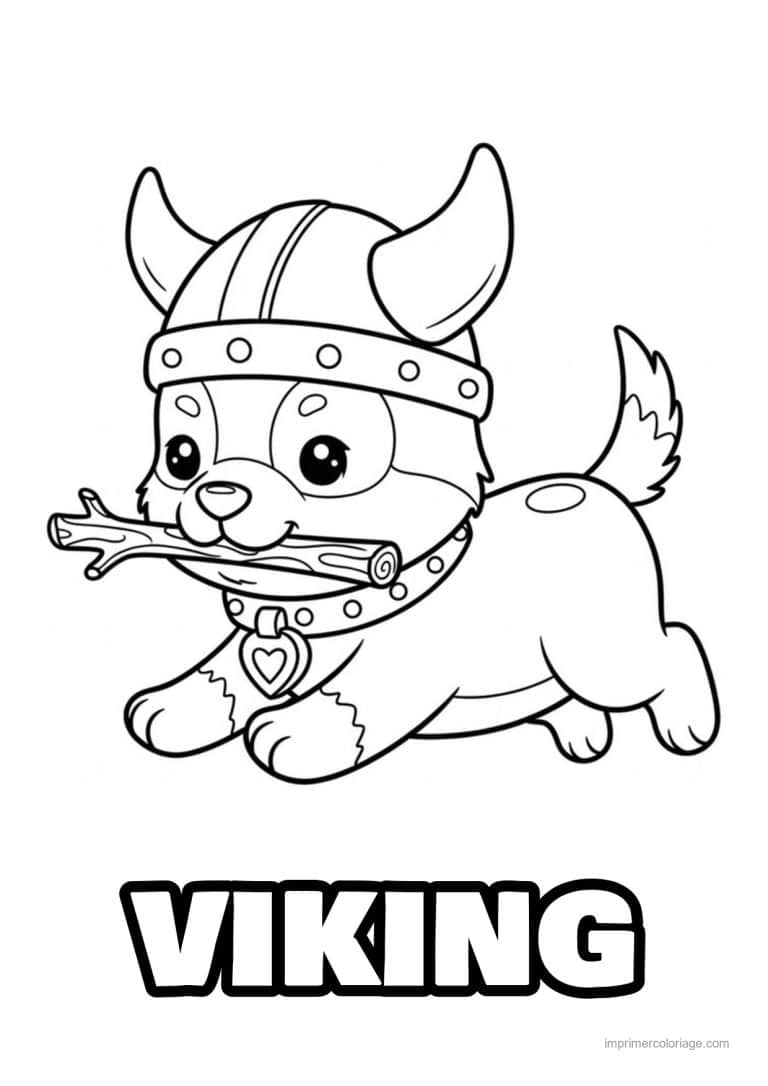 coloriage chien viking - dessin gratuit &agrave; imprimer