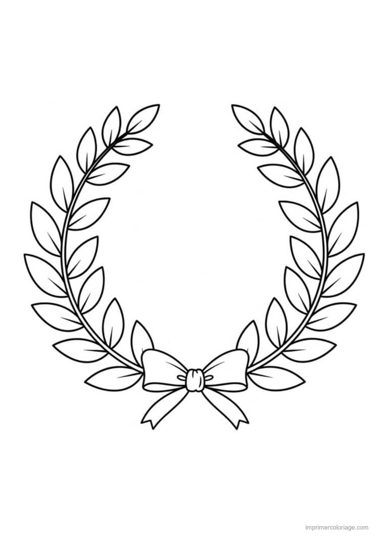 coloriage couronne de laurier - dessin gratuit &agrave; imprimer
