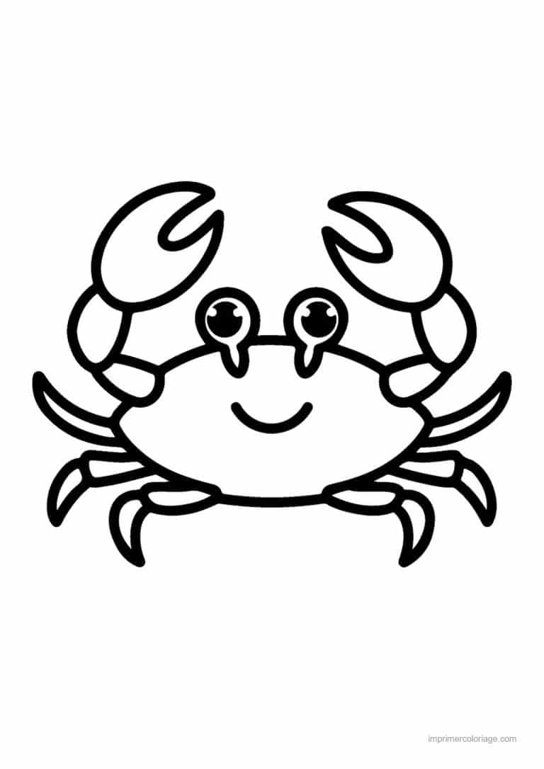 coloriage crabe petit format sourire - dessin gratuit &agrave; imprimer