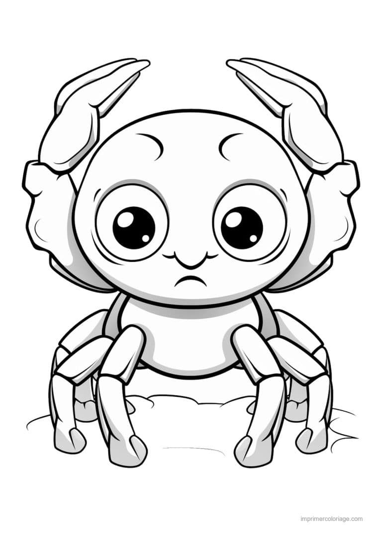 coloriage crabe petite moue grands yeux - dessin gratuit &agrave; imprimer