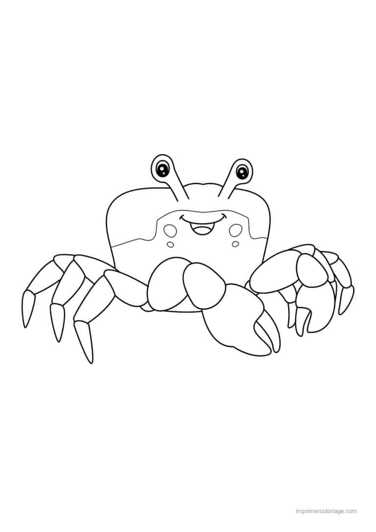 coloriage crabe trait fin de profil - dessin gratuit &agrave; imprimer