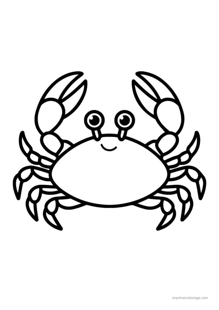 coloriage crabe yeux pedoncules petite bouche - dessin gratuit &agrave; imprimer