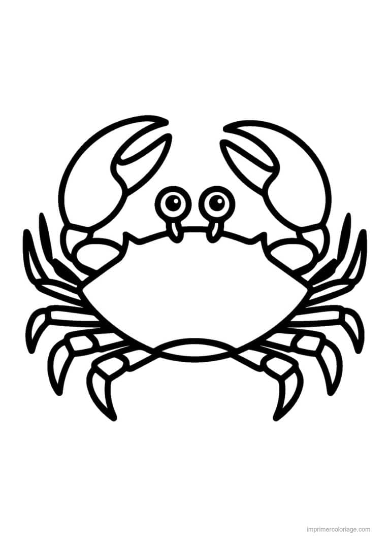 coloriage crabe yeux perches sans bouche - dessin gratuit &agrave; imprimer
