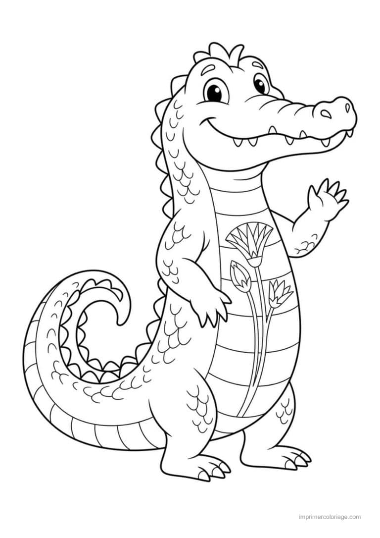 coloriage crocodile du nil - dessin gratuit &agrave; imprimer