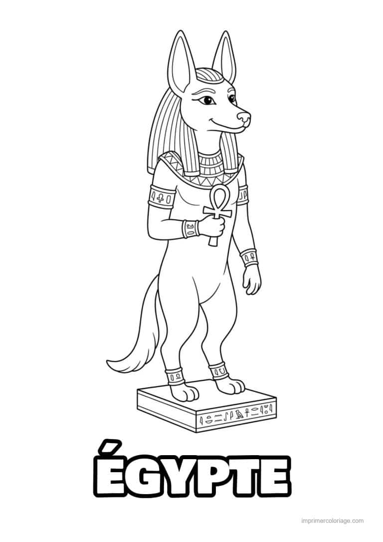 coloriage dieu anubis - dessin gratuit &agrave; imprimer