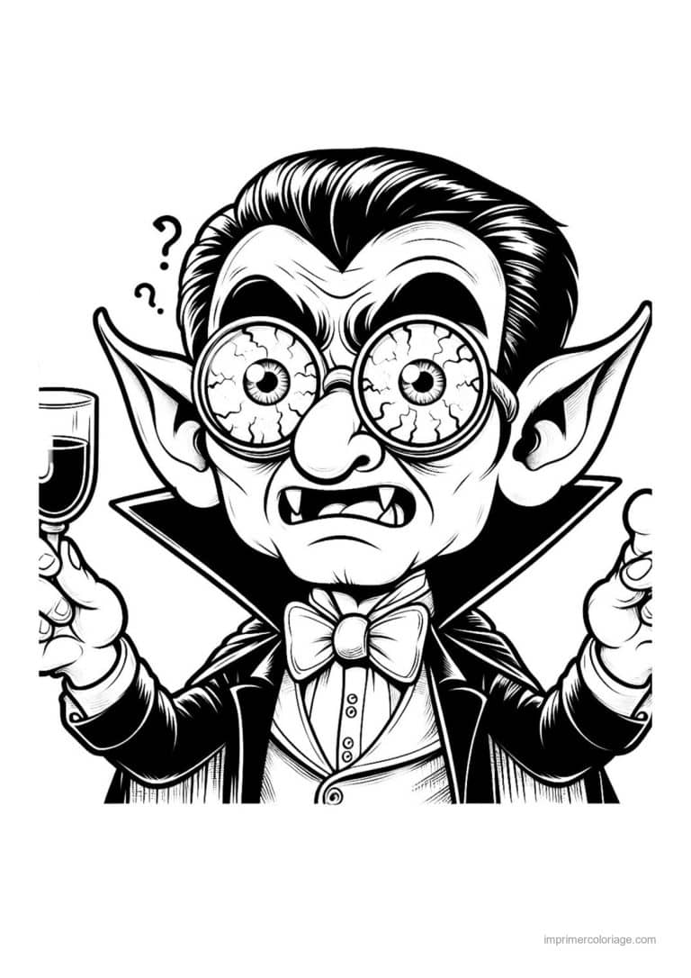 coloriage dracula 02 - dessin gratuit &agrave; imprimer